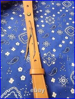 Cobra Bianchi Cobra #70 White Stitched Tooled Sheep Backed Leather Rifle Sling