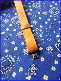 Cobra Bianchi Cobra #70 White Stitched Tooled Sheep Backed Leather Rifle Sling