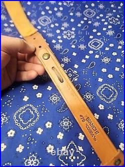 Cobra Bianchi Cobra #70 White Stitched Tooled Sheep Backed Leather Rifle Sling