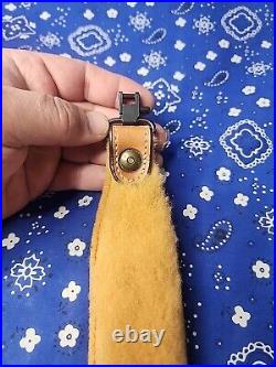 Cobra Bianchi Cobra #70 White Stitched Tooled Sheep Backed Leather Rifle Sling