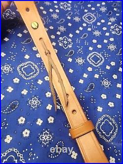 Cobra Bianchi Cobra #70 White Stitched Tooled Sheep Backed Leather Rifle Sling