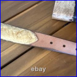 Cobra Bianchi Cobra #70 White Stitched Tooled Sheep Backed Leather Rifle Sling