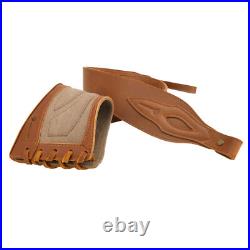 Combo of Canvas Leather Rifle Recoil Cover Buttstock with Gun Sling + Swivels