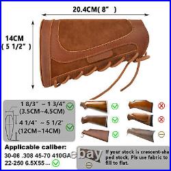 Combo of Leather Rifle/ Shotgun Cheek Rest with Ammo Sling for. 308.30-06 12GA