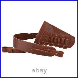 Combo of Padded Leather Rifle/Shotgun Cheek Rest with Matched Sling Strap