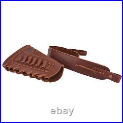 Combo of Padded Leather Rifle/Shotgun Cheek Rest with Matched Sling Strap