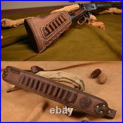 Combo of Rifle Buttstock Holder. 308.45/70.44 410GA with Gun Sling in Coffee Combo of Rifle Buttstock Holder. 308.45/70.44 410GA with Gun Sling in Coffee