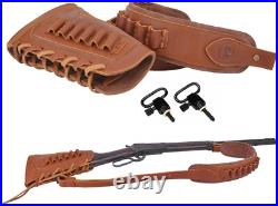 Comfort Fit Leather Buttstock Gun Holder & Adjustable Sling for. 30.45 Calibers Comfort Fit Leather Buttstock Gun Holder & Adjustable Sling for. 30.45 Calibers