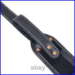 Cow Leather Ammo Cartridge Shell Holder Rifle Sling Strap Crazy Horse Black