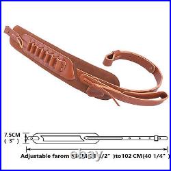 Cowhide Leather Suede Shotgun Sling Rifle Belt for. 30-30.30-06.22LR 12GA 16GA