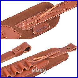 Cowhide Leather Suede Shotgun Sling Rifle Belt for. 30-30.30-06.22LR 12GA 16GA