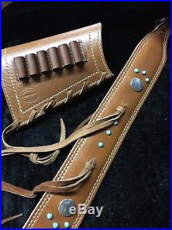 Custom Buffalo leather sling stock wrap Made in the USA Marlin 1895 45-70