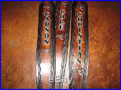 Custom Genuine Leather Rifle Sling With Your Name & Flying Ducks Brown & Black