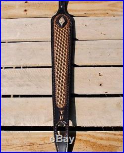 Custom Leather Rifle Sling Personalized Hand tooled leather Gun Sling