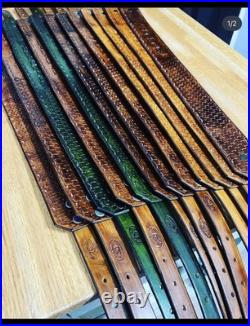 Custom Leather Rifle Sling With Swivels Custom Gun Slings Rifle Straps