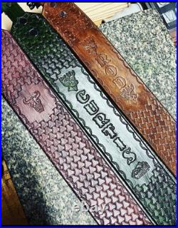 Custom Leather Rifle Sling With Swivels Custom Gun Slings Rifle Straps