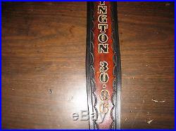 Custom Made Hand-tooled Genuine Leather Rifle Sling With Your Name Brown & Black