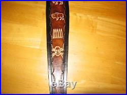 Custom Made Leather Rifle Sling Brown & Black The Right To Keep And Bear Arms
