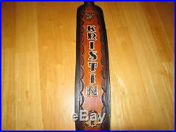 Custom Made Leather Rifle Sling With Name / Deerhead/ Ruger Logo Tan & Brown