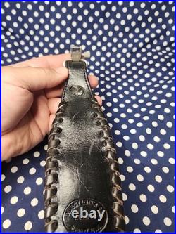 Custom Murray Leather Thumb Hole Suede Backed Leather Rifle Sling W Swivels