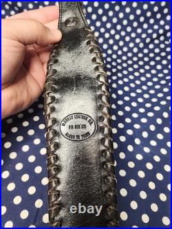 Custom Murray Leather Thumb Hole Suede Backed Leather Rifle Sling W Swivels