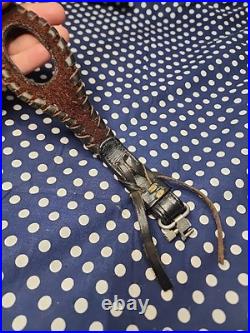 Custom Murray Leather Thumb Hole Suede Backed Leather Rifle Sling W Swivels