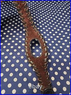 Custom Murray Leather Thumb Hole Suede Backed Leather Rifle Sling W Swivels