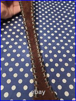 Custom Murray Leather Thumb Hole Suede Backed Leather Rifle Sling W Swivels