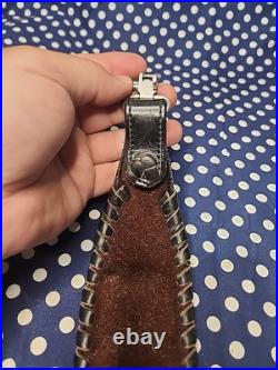 Custom Murray Leather Thumb Hole Suede Backed Leather Rifle Sling W Swivels