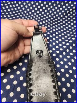 Custom Murray Leather Thumb Hole Suede Backed Leather Rifle Sling With Swivels