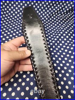 Custom Murray Leather Thumb Hole Suede Backed Leather Rifle Sling With Swivels