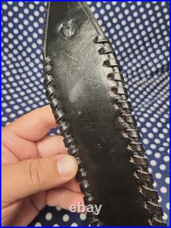 Custom Murray Leather Thumb Hole Suede Backed Leather Rifle Sling With Swivels