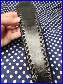 Custom Murray Leather Thumb Hole Suede Backed Leather Rifle Sling With Swivels