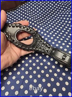 Custom Murray Leather Thumb Hole Suede Backed Leather Rifle Sling With Swivels