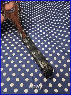 Custom Murray Leather Thumb Hole Suede Backed Leather Rifle Sling With Swivels