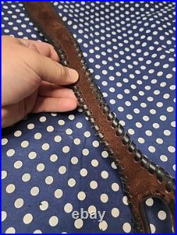 Custom Murray Leather Thumb Hole Suede Backed Leather Rifle Sling With Swivels