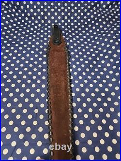 Custom Murray Leather Thumb Hole Suede Backed Leather Rifle Sling With Swivels