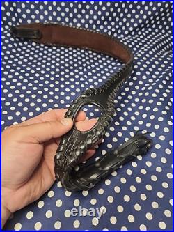 Custom Murray Leather Thumb Hole Suede Backed Leather Rifle Sling With Swivels
