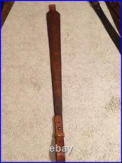 Custom leather rifle sling Apache Marked JHL hand made in the USA