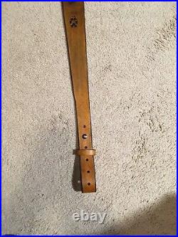 Custom leather rifle sling California Marked JHL hand made in the USA