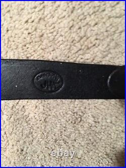 Custom leather rifle sling El Diablomarked JHL hand made in the USA