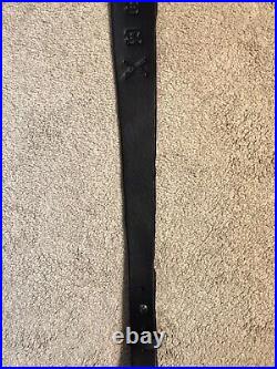 Custom leather rifle sling Ruger marked JHL hand made in the USA