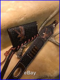 Custom leather sling and stock wrap for a Marlin model 336 30-30 hand tooled