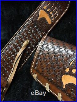 Custom leather sling stock wrap Made in the USA Henry model H010B 45-70