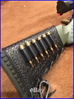 Custom leather sling stock wrap Made in the USA Ruger American rifle
