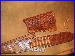 Custom leather stock wrap And Sling Combo For a Marlin model 1895 45-70