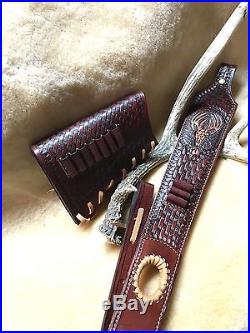 Custom leather stock wrap And Sling for a Marlin model 336 30-30 Henry 30-30