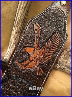 Custom leather stock wrap And Sling for a Marlin model 336 30-30 hand tooled