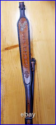 Deer Custom made leather padded rifle or shotgun sling, made in the U. S. A