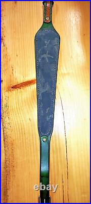 Elk Custom made hand carved leather padded rifle sling